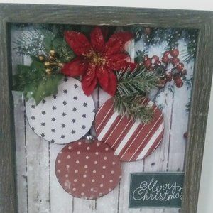 Rustic Christmas Ornaments Paper Wall Decor